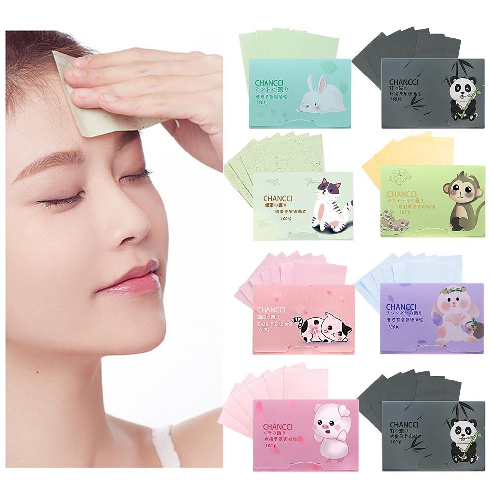 100 cái giấy hấp thụ dầu trên khuôn mặt giấy thấm dầu nhanh dễ dàng mang theo giấy thấm dầu