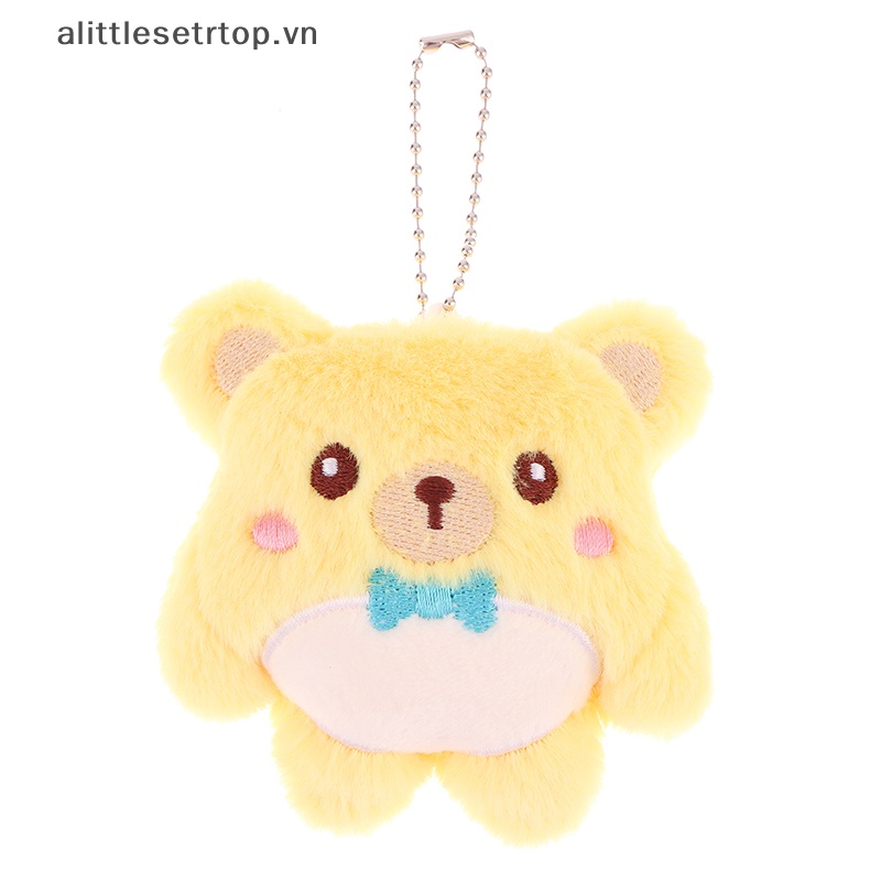 Alittlesetrtop gấu dễ thương đồ chơi sang trọng phim hoạt hình động vật mặt dây chuyền búp bê nhồi bông mềm móc khóa ba lô túi xe hơi vòng chìa khóa trang trí quà tặng trẻ em.