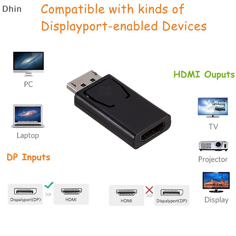 Displayport to hdmi-tương thích adapter dp male to female hdmi-compatible video audio cable hd 4k 1080p for pc tv laptop cod