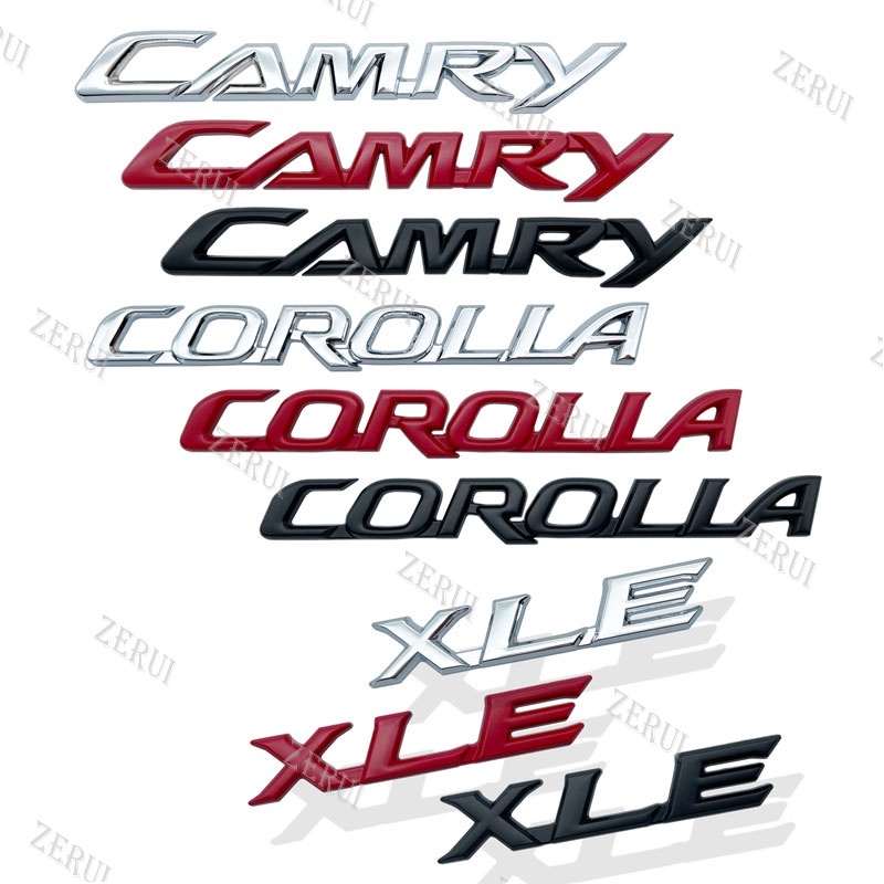 Huy Hiệu Kim Loại In Chữ 3D Gắn Thân Xe Hơi Toyota Camry Corolla yaris Prius