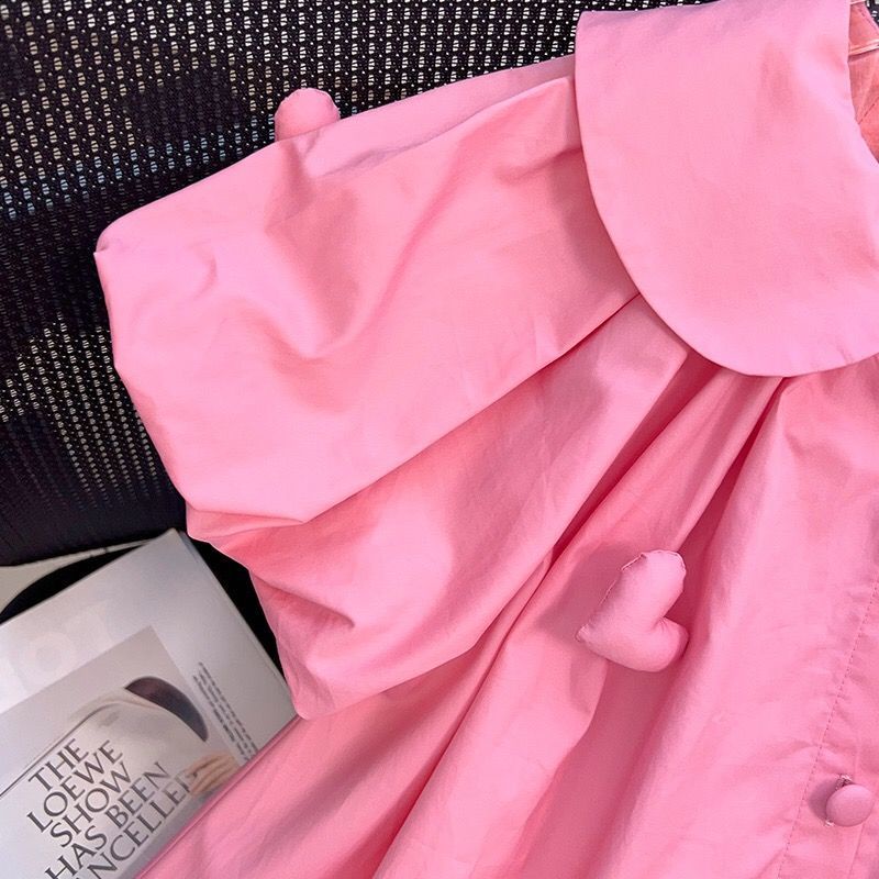 Đầm Công Chúa Mùa Hè Cổ Búp Bê Thời Trang Hàn Quốc Cho Bé Gái 3-14 Tuổi 2023 phong cách sleeve skirt