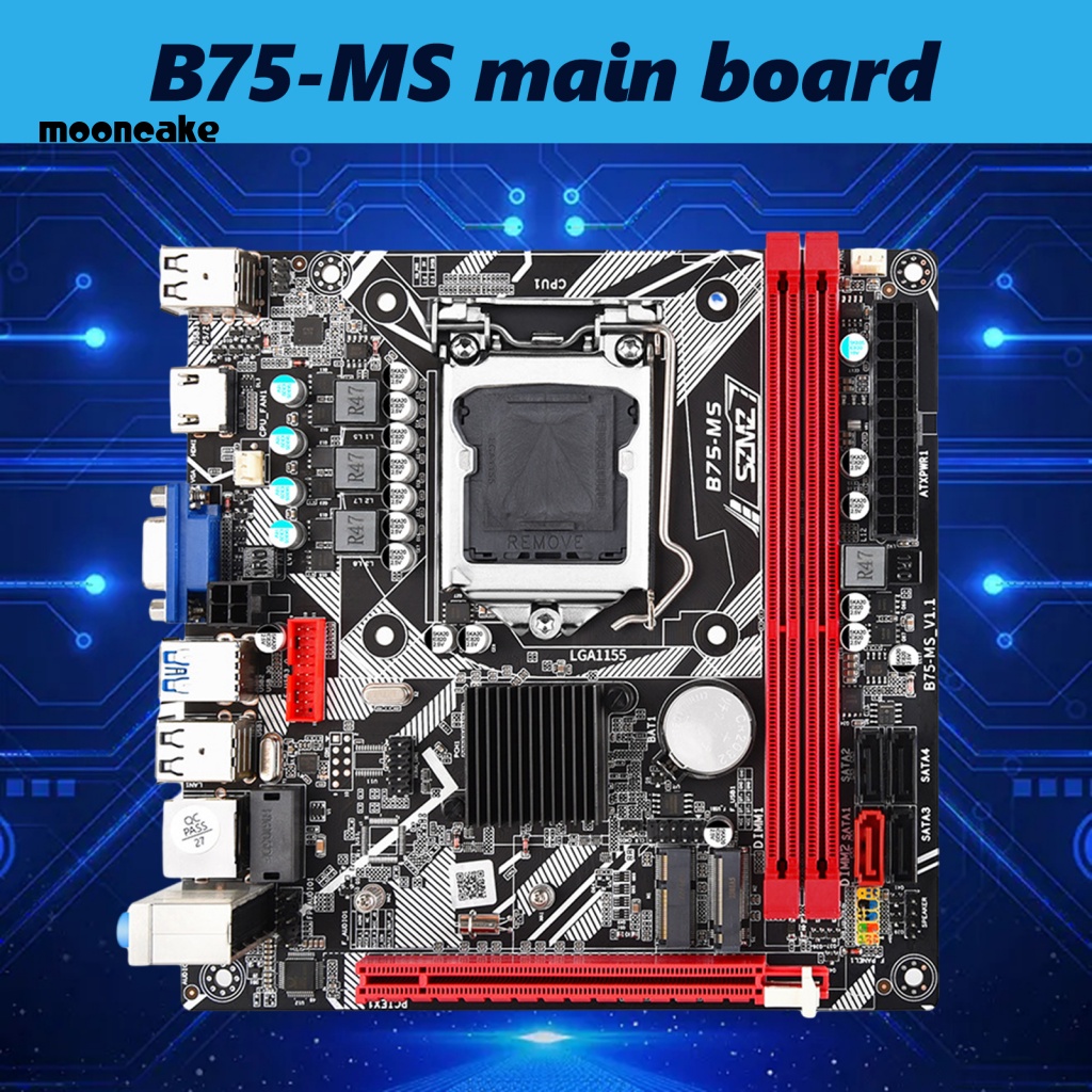 Moon * bo mạch chủ lga 1155 bo mạch chủ máy tính b75-ms ổn định nhanh hdmi vga nvme wifi cho máy tính để bàn hiệu suất cao pcs 1155 ddr3 phụ kiện pc