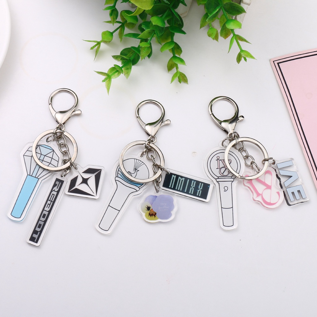 Kpop nmixx ive ateez astro 3-piece keychain set bag charm