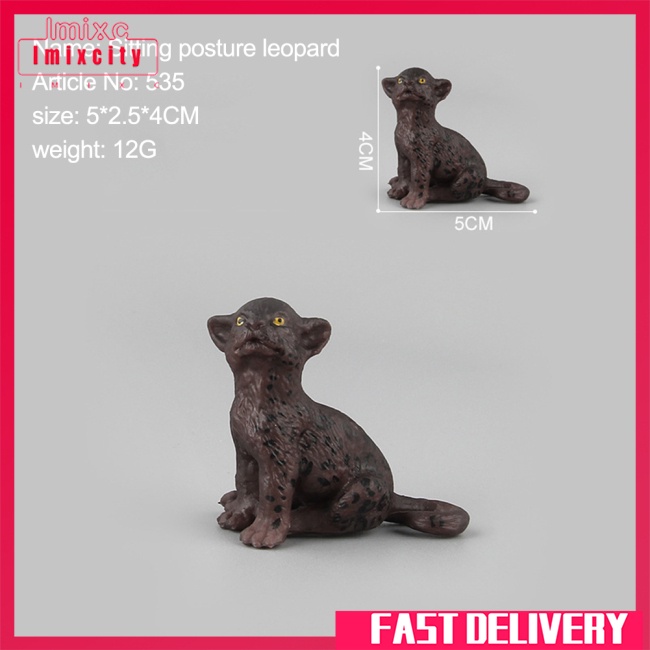 Imixcity mô phỏng mô hình động vật đồ chơi hình hành động tĩnh con báo hoang dã trang trí trẻ em thu thập quà tặng đồ chơi