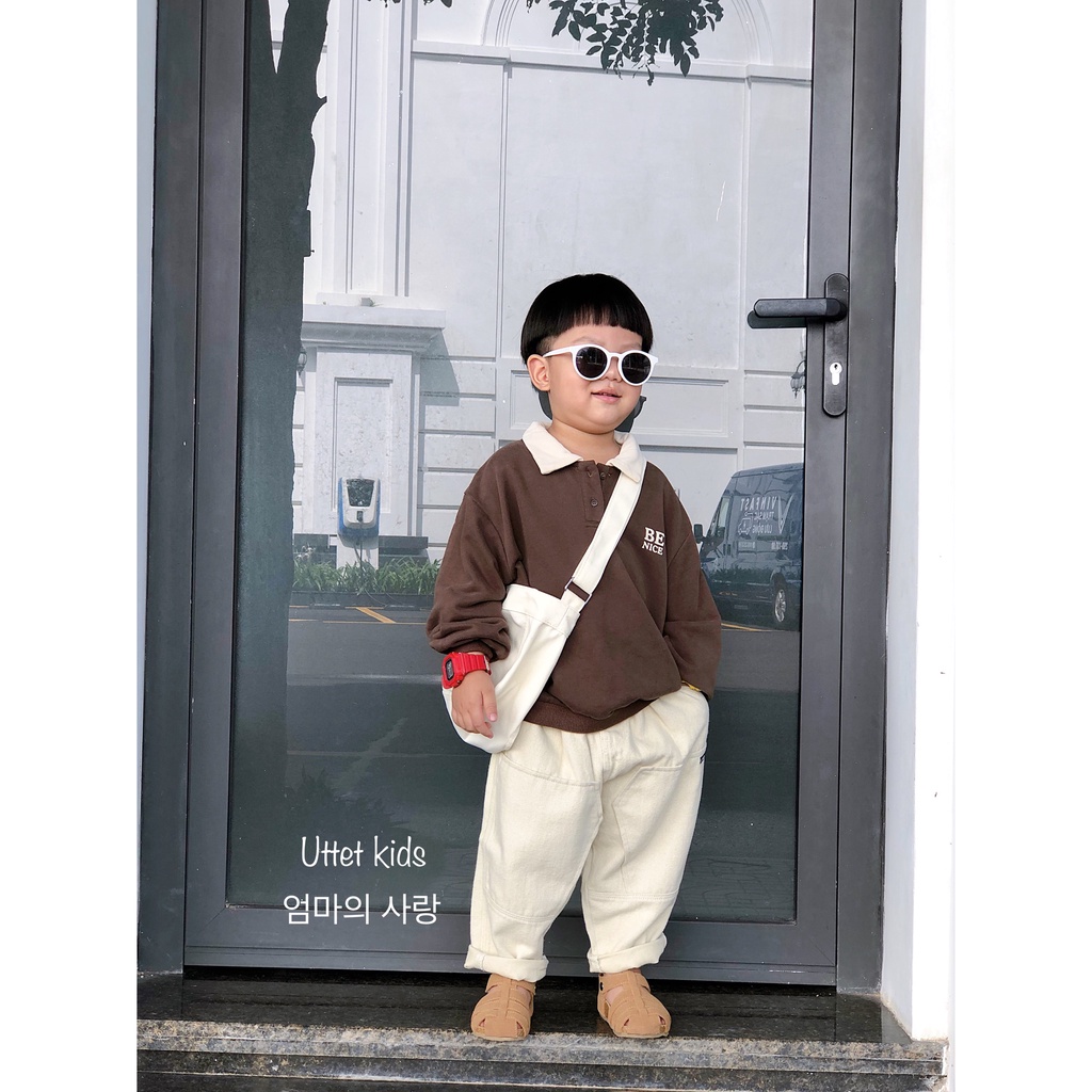 ÁO SWEATER POLO BE NICE 23633 PHONG CÁCH HÀN QUỐC CHO BÉ GÁI VÀ BÉ TRAI