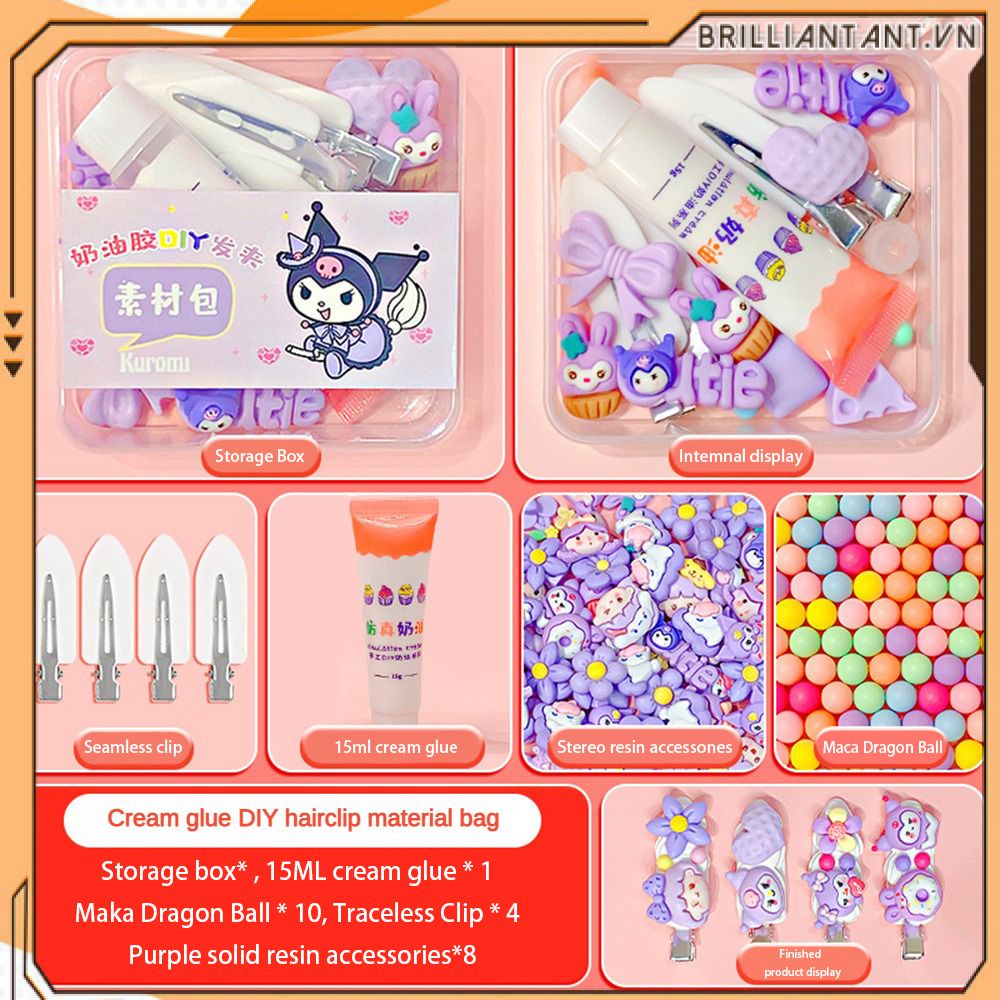 Kem Keo Kem Đánh Móc Chìa Khóa Bộ Sanrio Acrylic Mặt Dây Chuyền Sáng Tạo Tự Làm Dán Thủ Công Bri