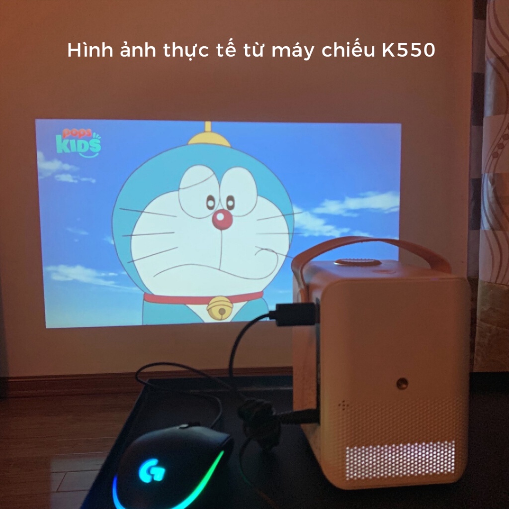 Máy chiếu mini KAW K550 Plus siêu nét, Kết nối wifi, bluetooth, dễ dàng kết nối điện thoại, máy tính