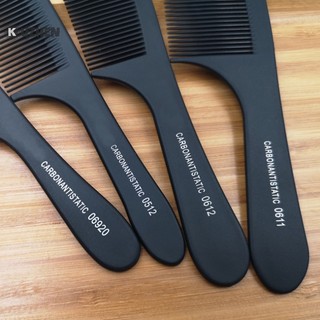 Kuzhen 2 cái lược salon tóc đen làm tóc lược carbon chống tĩnh điện và chịu nhiệt nóng