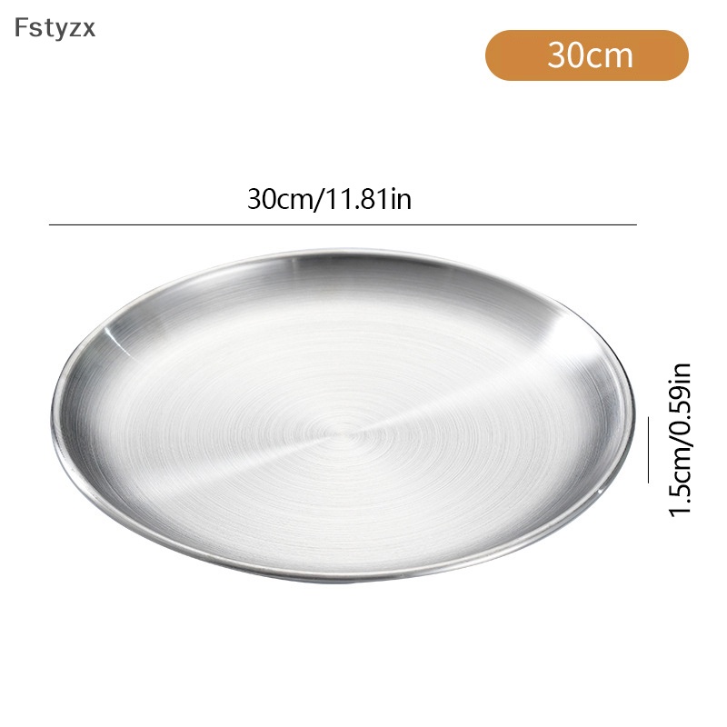 Fstyzx khay lưu trữ bằng thép không gỉ vàng đồng thau sang trọng đĩa tròn vàng bánh trái cây bít tết đồ ăn nhẹ nhà bếp lưu trữ kim loại bộ đồ ăn đĩa vn