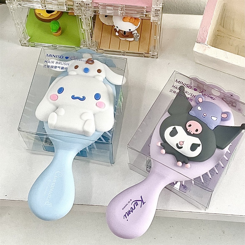 Popochacco Lược Chải Tóc Xoăn Mát Xa Da Đầu Họa Tiết Hoạt Hình Xinh Xắn Dành Cho Nữ
