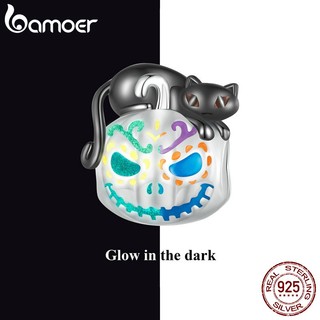 Bamoer Mặt Dây Chuyền Bạc 925 Hình Mèo Bí Ngô halloween