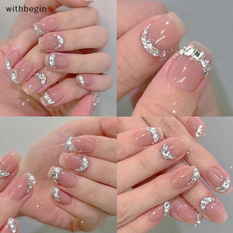 Bộ 50 Hạt Kim Cương Pha Lê Hình Dạng mini Nhiều Màu Sắc Dùng Trang Trí Móng Tay diy