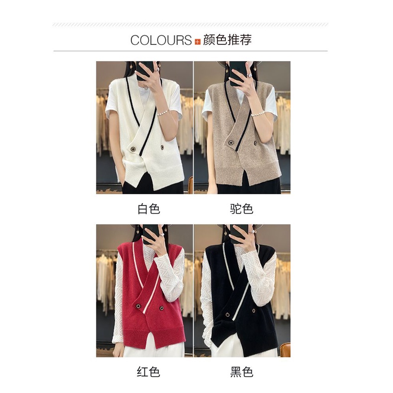 Áo Khoác cardigan Len Dệt Kim Không Tay Dáng Rộng Thời Trang Xuân Thu Mới 2023