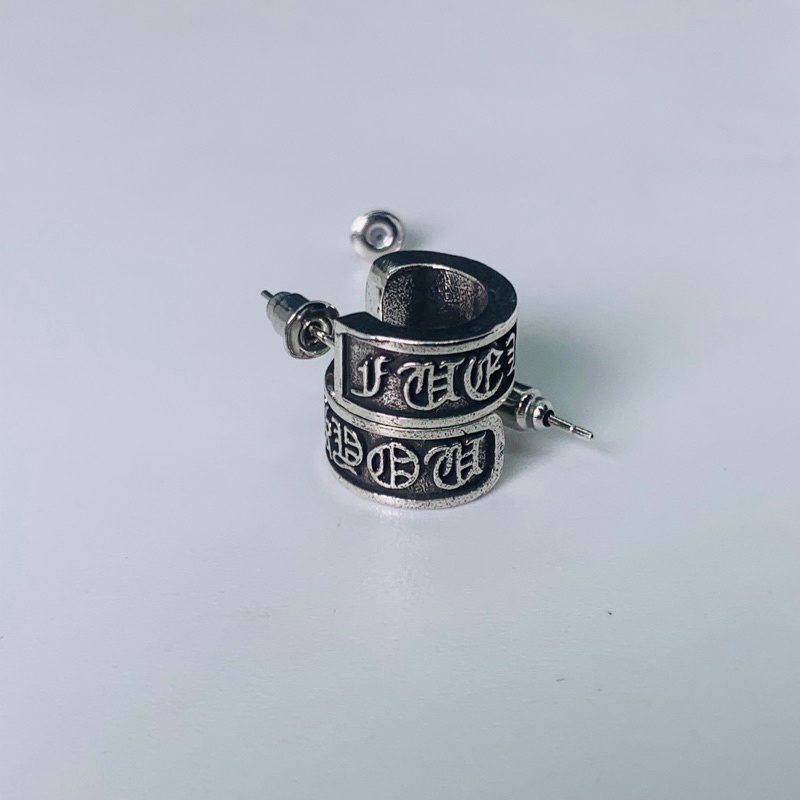 Bông tai unisex Chrome Heart Fck You bạc fullbox - Chrome Heart Store