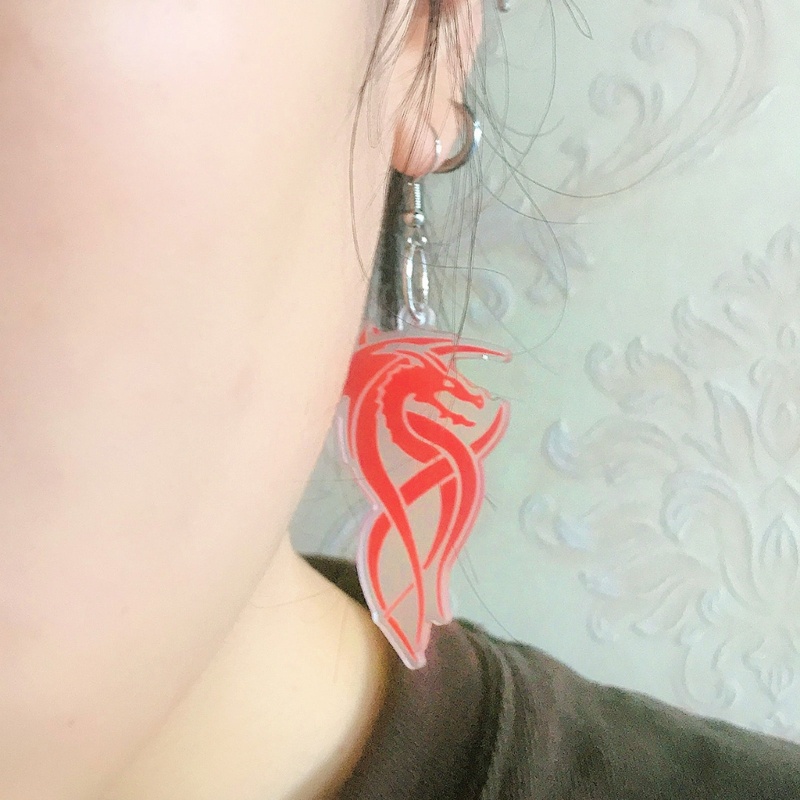 Bộ 6 Khuôn Làm Bông Tai Hình Rồng Bằng Nhựa epoxy Độc Đáo diy