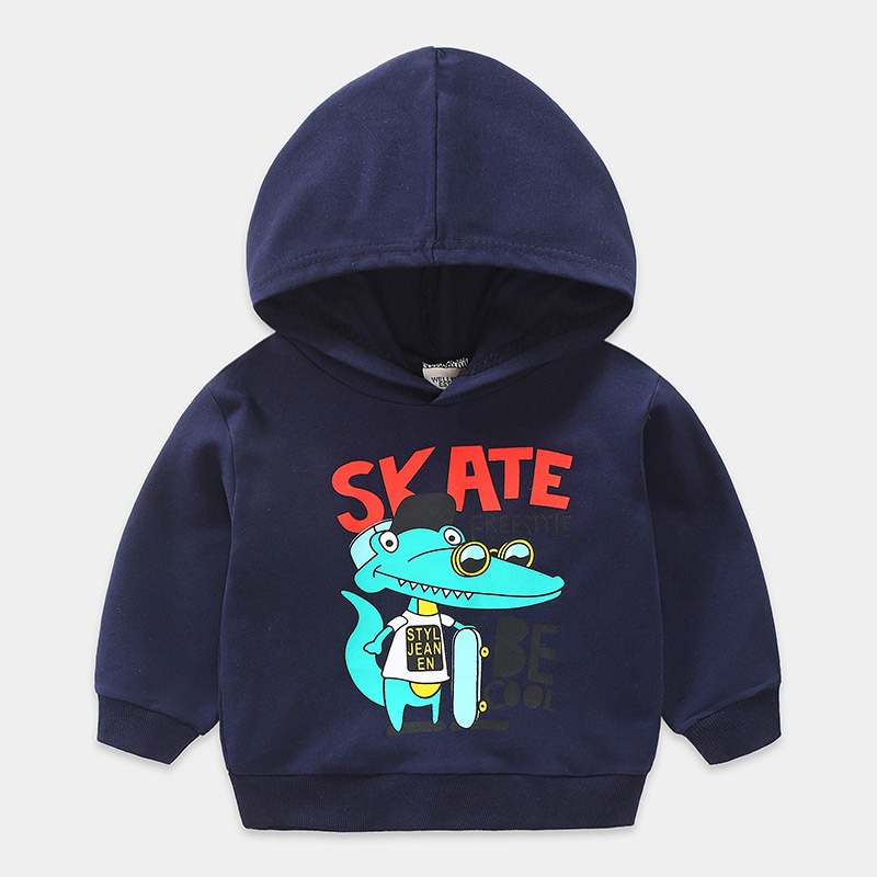 Áo Sweater Tay Dài In Họa Tiết Hoạt Hình Phong Cách Hàn Quốc Thời Trang Xuân Thu Cho Bé Trai