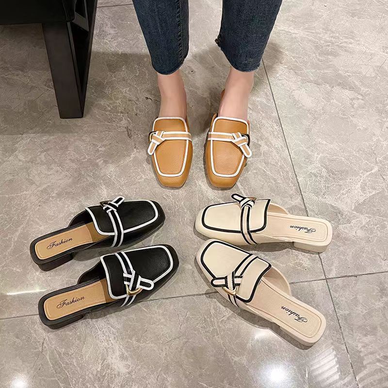 Dép sục nữ ZTAIXIELUA gót thấp nhẹ mũi tròn chống trơn trượt