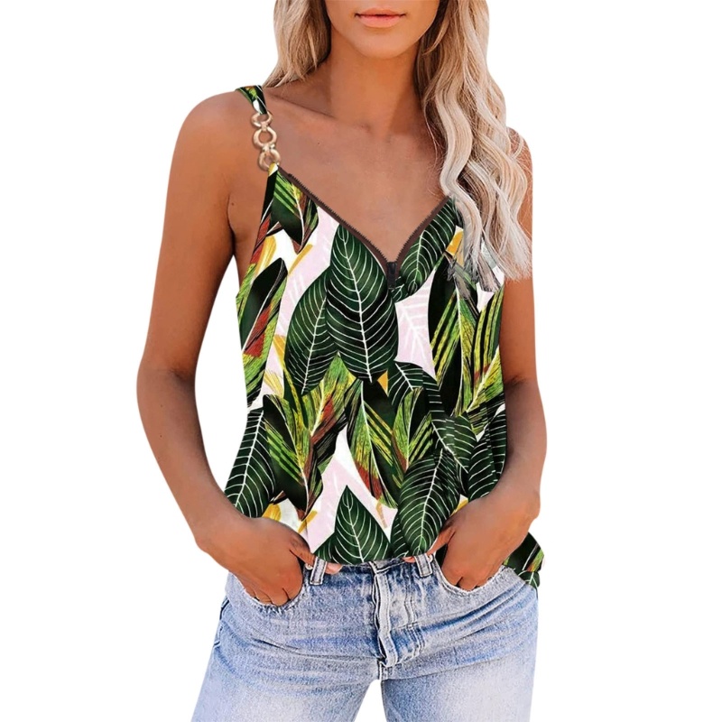 Áo Hai Dây Mỏng Mùa Hè Họa Tiết Bohemia Ngọt Ngào Cho Nữ