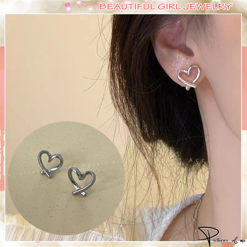 Khuyên Tai Hình Trái Tim Rỗng Phong Cách Hàn Quốc Mới 2023