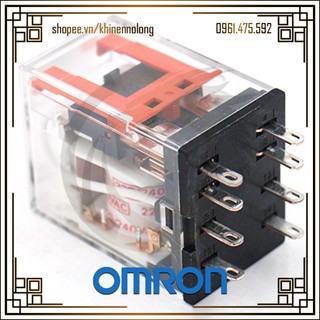 Rơ le trung gian 8 chân dẹt nhỏ my2n 12v/24v/110v/240v + đế pyf08a