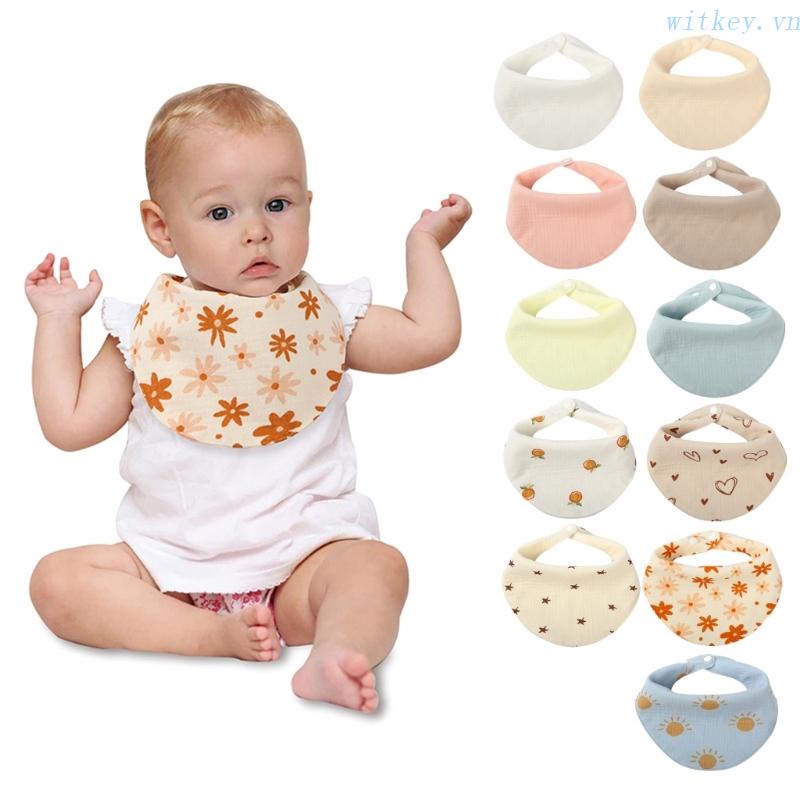 Yếm Choàng Cổ Muslin 11 Màu Tùy Chỉnh Đa Năng Cho Bé Trai / Gái