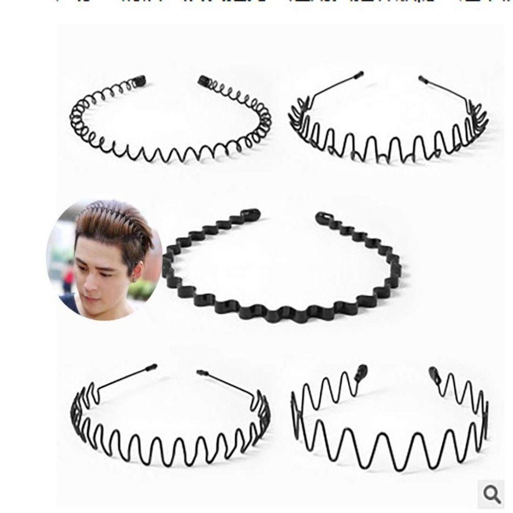 XIANTIN Set 5 Băng Đô Cài Tóc Gợn Sóng Màu Đen