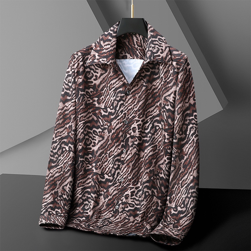 Áo Sơ Mi Nam Dài Tay Họa Tiết Da Báo / Ngựa Vằn Cỡ Lớn Thời Trang Đi Biển