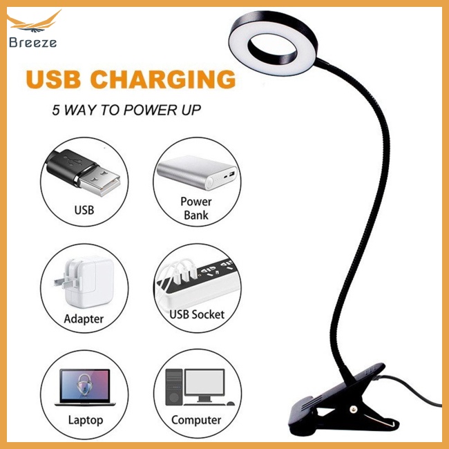 Đèn Led Kẹp Bàn 3 Chế Độ 10 Mức Độ Sáng Bảo Vệ Mắt Cổng Usb