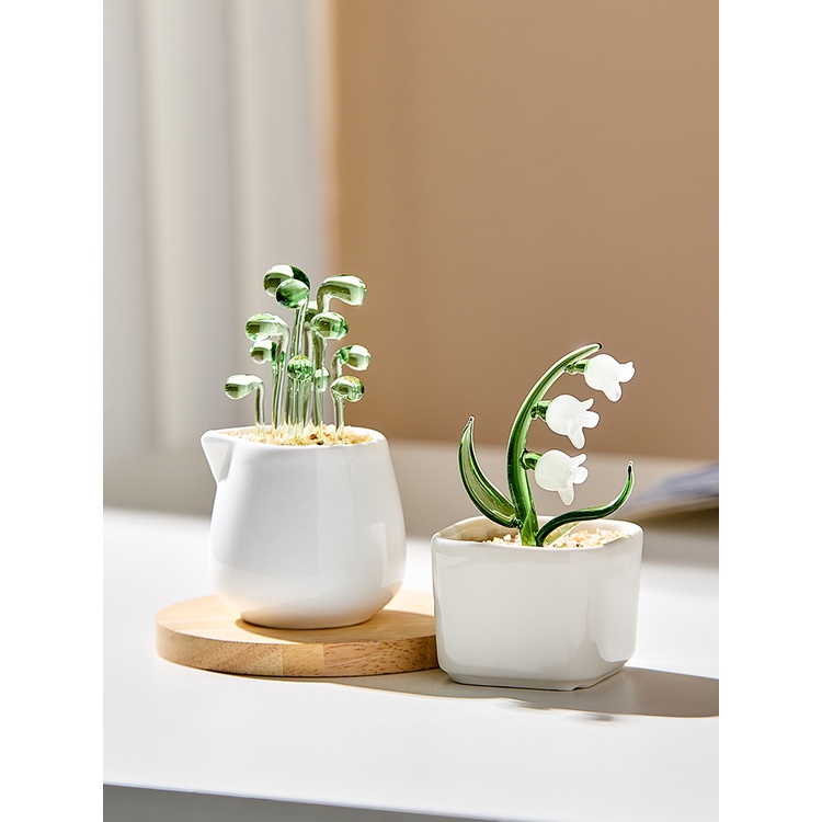 Decor phòng cây thủy tinh sáng tạo để được ở văn phòng bàn máy tính để bàn nhỏ đồ trang trí trang trí trong chậu