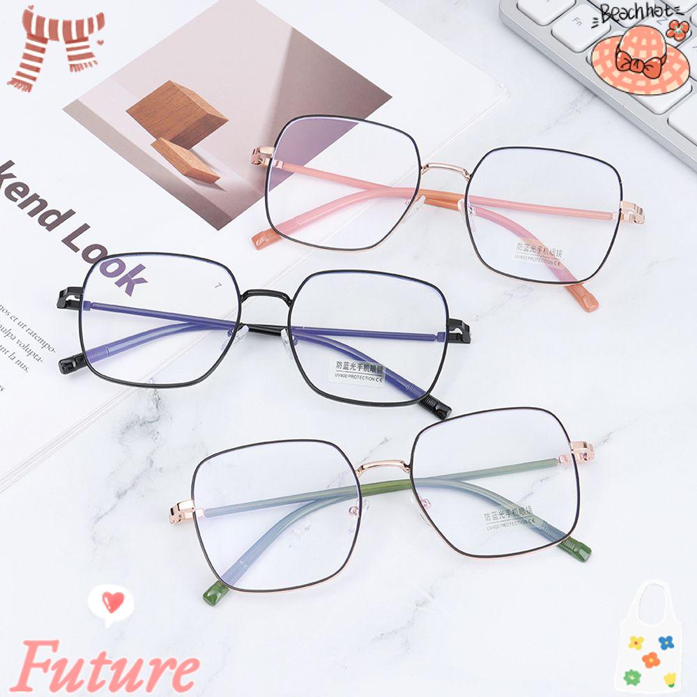 Kính Mát Gọng Vuông Lớn Bằng Kim Loại Chống Tia UV Thời Trang