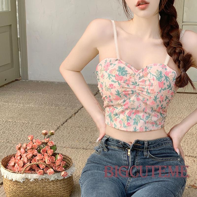 Áo Hai Dây Hở Lưng Họa Tiết Hoa Thời Trang Mùa Hè Cho Nữ