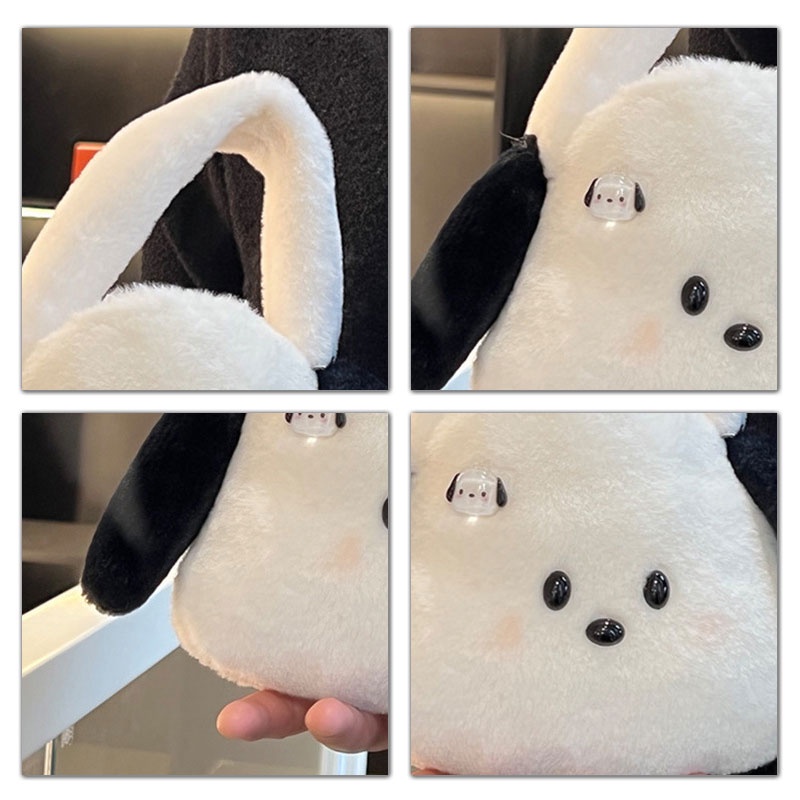 MISCHA Túi Xách Lông Nhung Mềm Mại Kích Cỡ Lớn Hoạ Tiết Hoạt Hình Xinh Xắn Cho Nữ