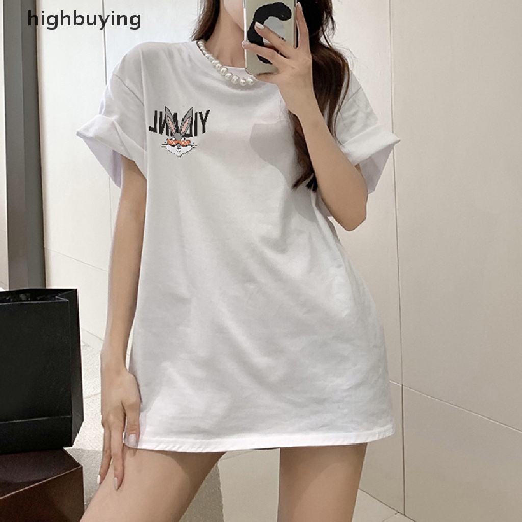 Áo Thun Tay Ngắn Cổ Tròn In Hình Thỏ Belle Hoạt Hình Thời Trang Mùa Hè Cho Nữ