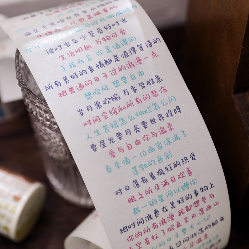 Cuộn Băng Keo Dán Trang Trí Sổ Tay In Chữ DIY