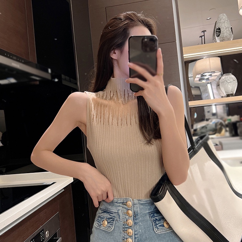 Áo Tank Top Dệt Kim Sát Nách Màu Sắc Thanh Lịch Dành Cho Nữ