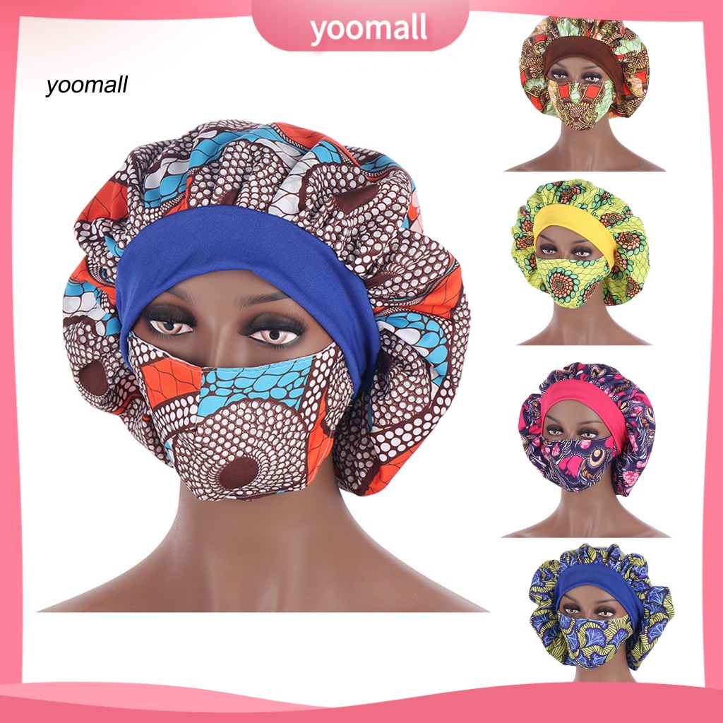 Mũ Đội Ban Đêm Co Giãn Bản Rộng Họa Tiết Châu Phi Có Thể Điều Chỉnh Cho Nữ