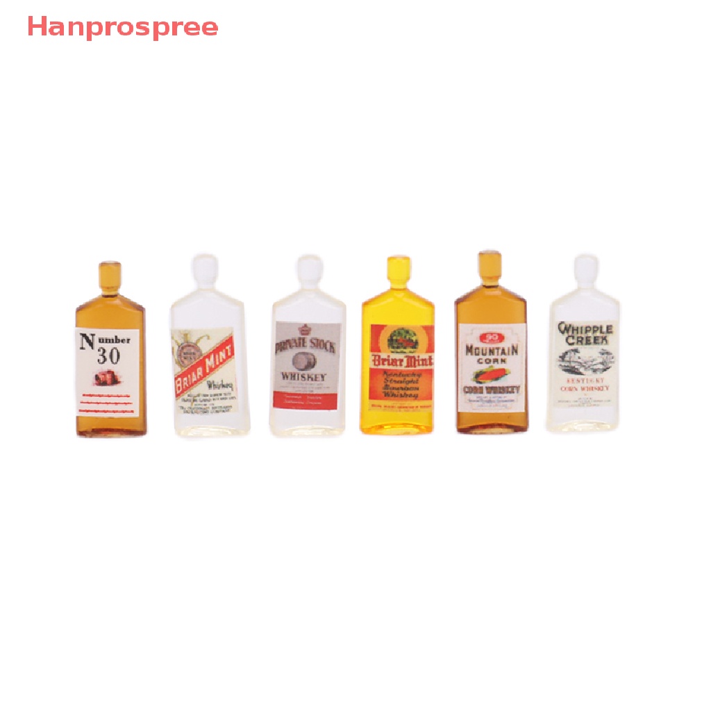 Set 6 Chai Rượu Mini Tỉ Lệ 1: 12 Dùng Để Trang Trí Nhà Búp Bê