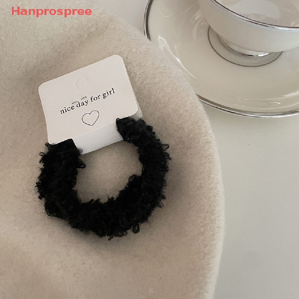 Set 2 Dây Buộc Tóc Cao Su Co Giãn Bọc Vải Lông Nhiều Màu Sắc Thời Trang Cho Nữ