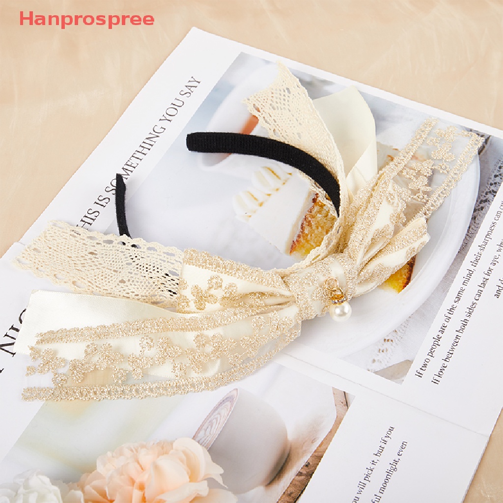 Băng Đô Cài Tóc Đính Nơ Ren Phong Cách Lolita Dễ Phối Đồ