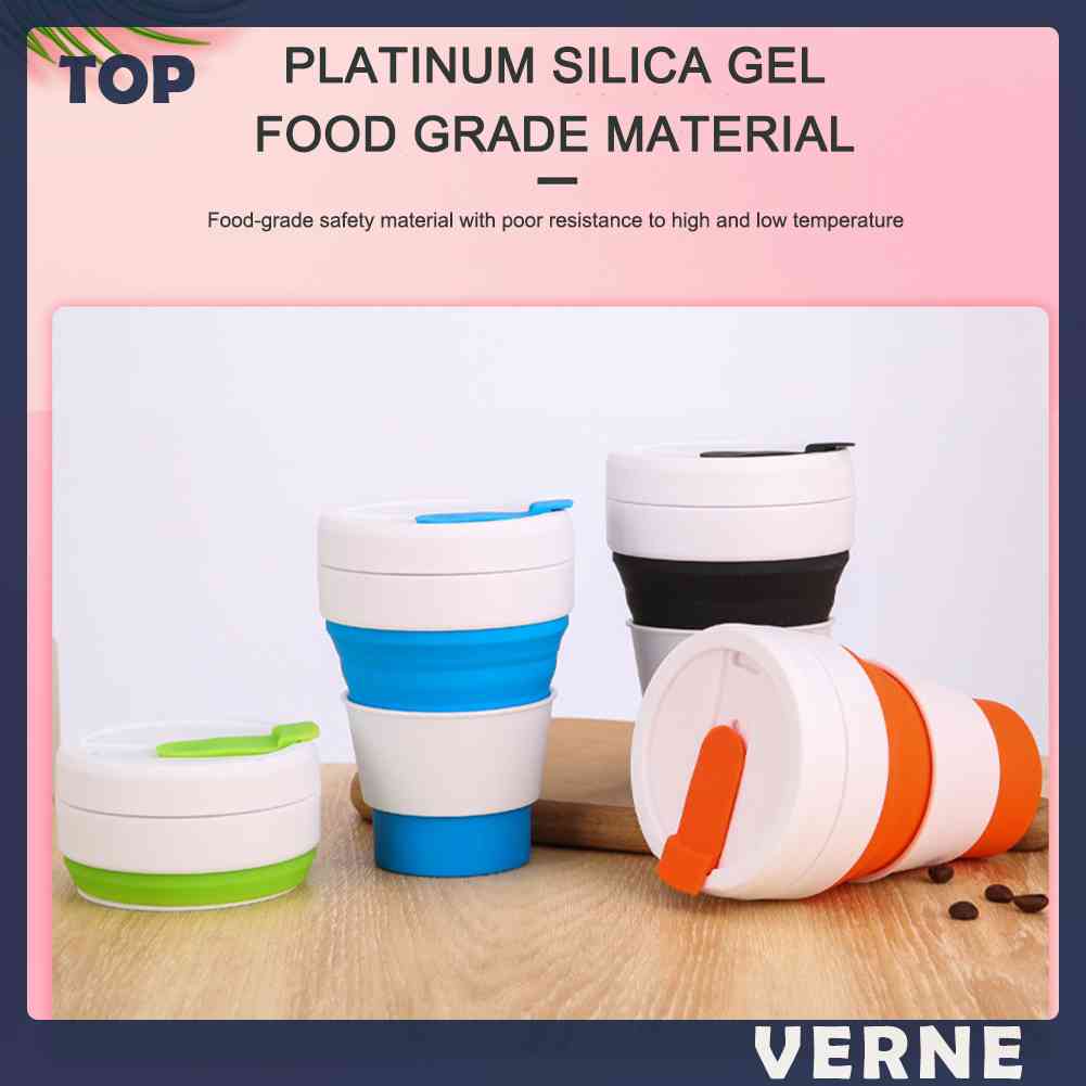 Cốc Uống Cà Phê 475ml Bằng Silicone Có Thể Tháo Rời Tiện Dụng Mang Theo Du Lịch