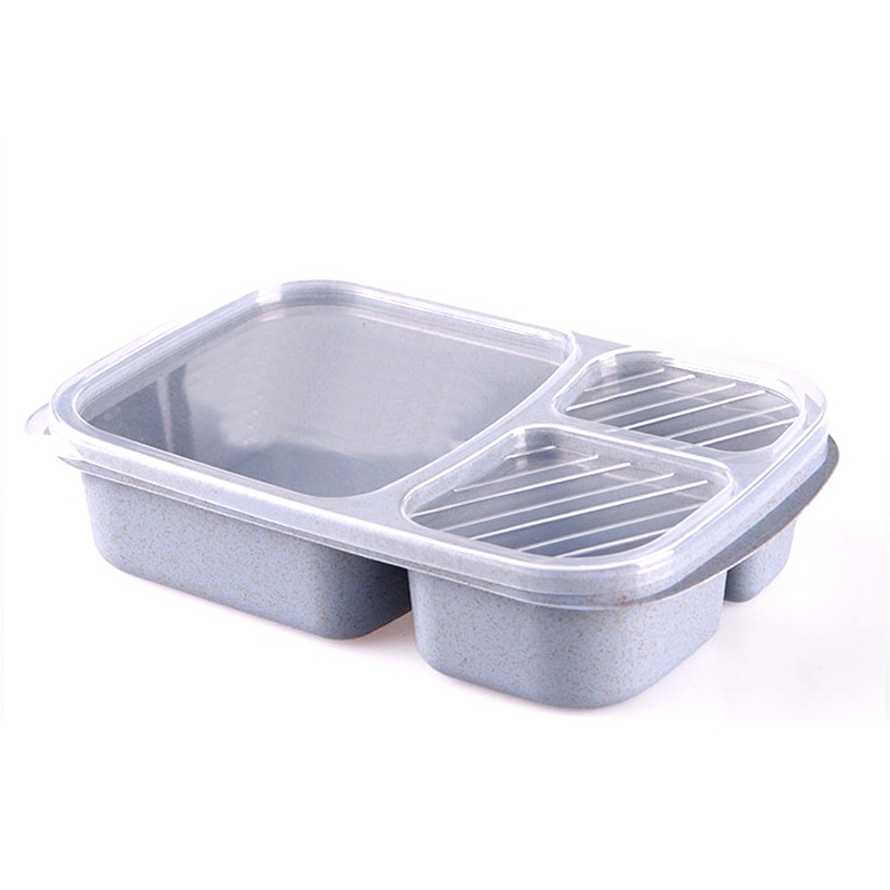 Hộp Đựng Thức Ăn 3 Ngăn 4 Màu Chống Tĩnh Điện 23.5x15x5cm