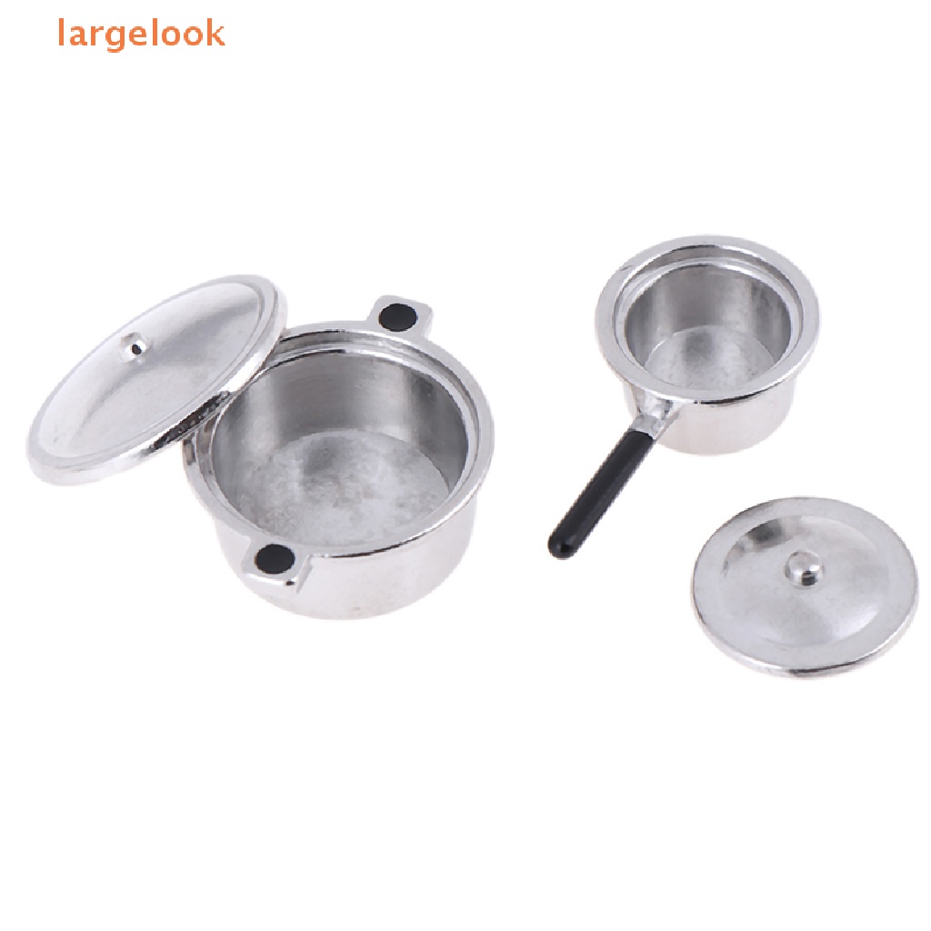 Set 4 Mô Hình Nồi Chảo Mini Tỉ Lệ 1: 12 Dùng Để Trang Trí Nhà Búp Bê