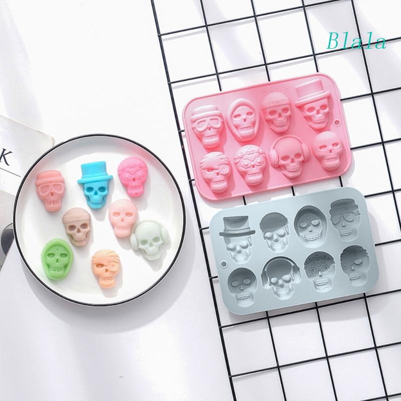 Khuôn Làm Bánh 8 Ngăn Hình Đầu Lâu Độc Đáo