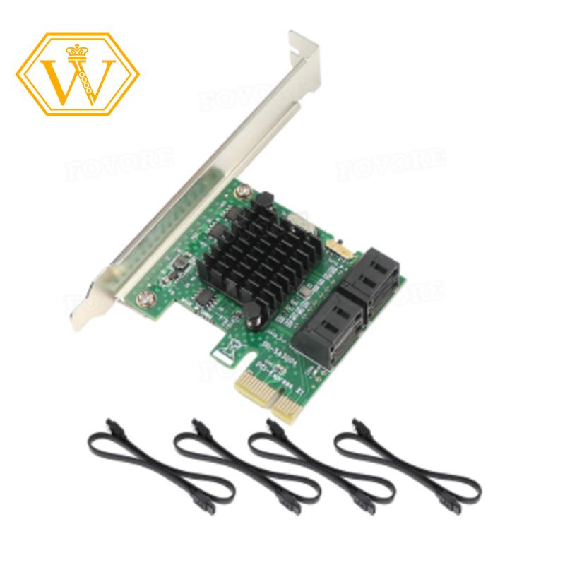 Bảng Mạch Mở Rộng PCIE Sang SATA X1 Sang 4 Cổng SATA 3 3.0 III 6Gbps SSD PCI-E SATA3