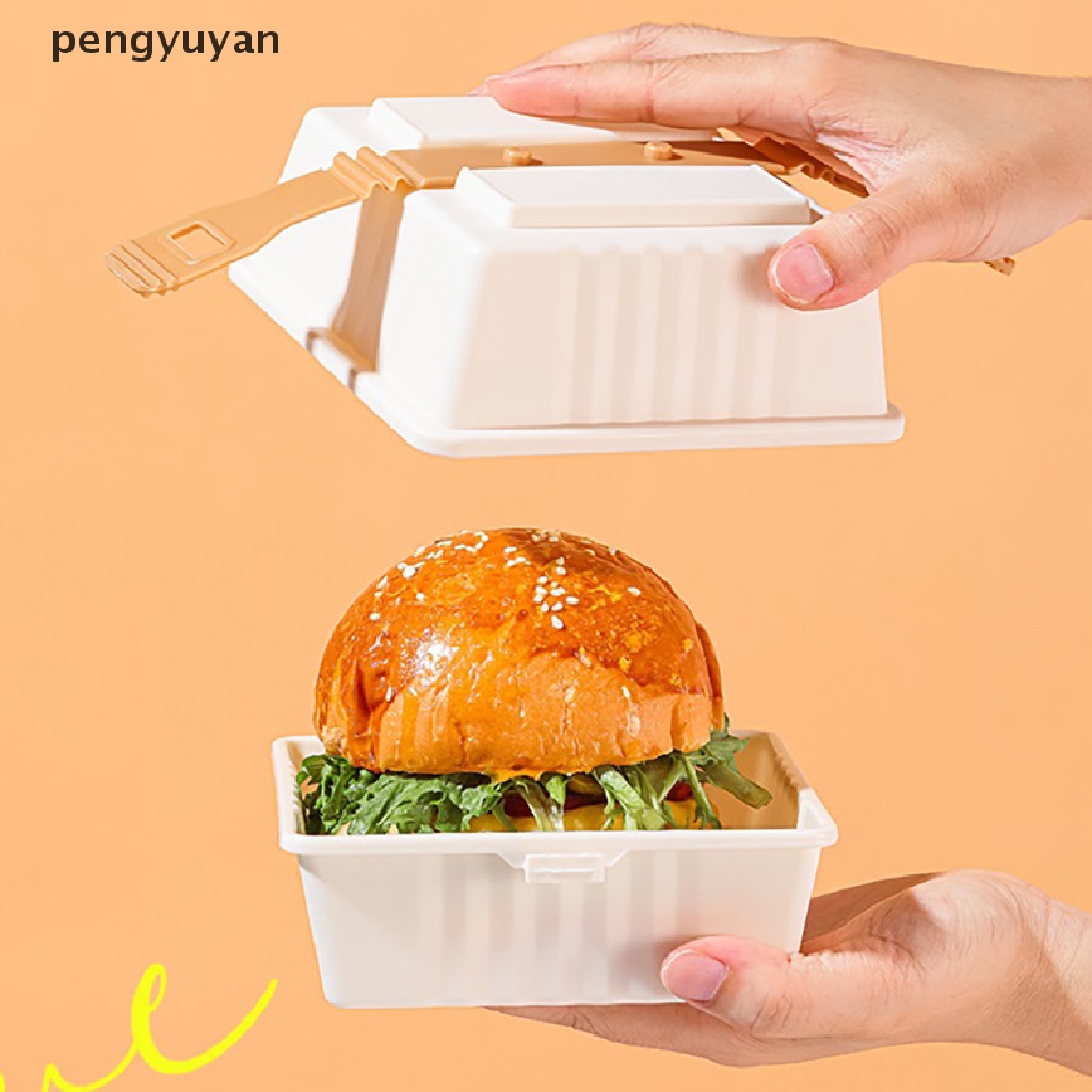 1 Hộp Đựng Burger 19CM Có Thể Tái Sử Dụng Kèm Nắp Chống Rò Rỉ