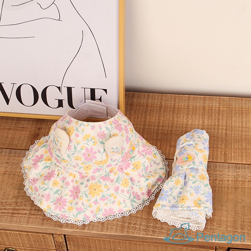 Mũ Rộng Vành Chống Nắng Bằng Vải Cotton Chất Lượng Cao In Họa Tiết Hoa Cho Bé Gái