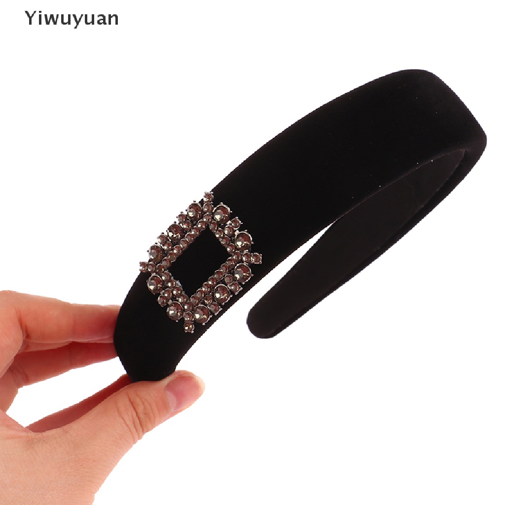 < Yiwuyuan > Băng Đô Nhung Đính Đá Dùng Rửa Mặt / Cài Tóc Tối Giản Cho Nữ