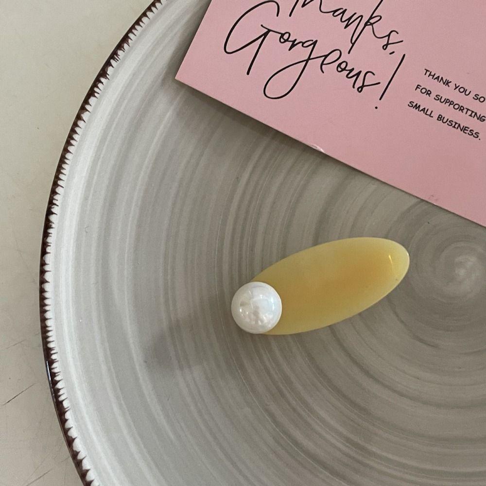 Kẹp Tóc Nhỏ Hình Oval Thời Trang Hàn Quốc 26Ede Acetate Ngọt Ngào Cho Nữ