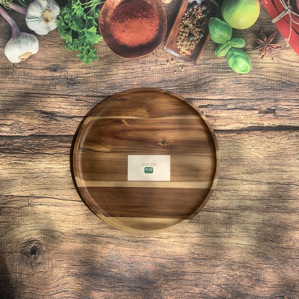 Khay gỗ tràm trang trí nhiều kích thước - Acacia round tray