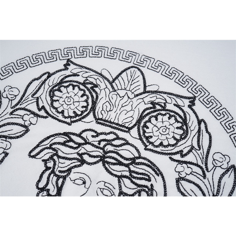 Áo Thun Cotton Tay Ngắn Thêu Họa Tiết Plus Size Unisex